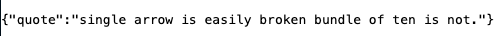 a JSON response with a 'quote' property and a text value